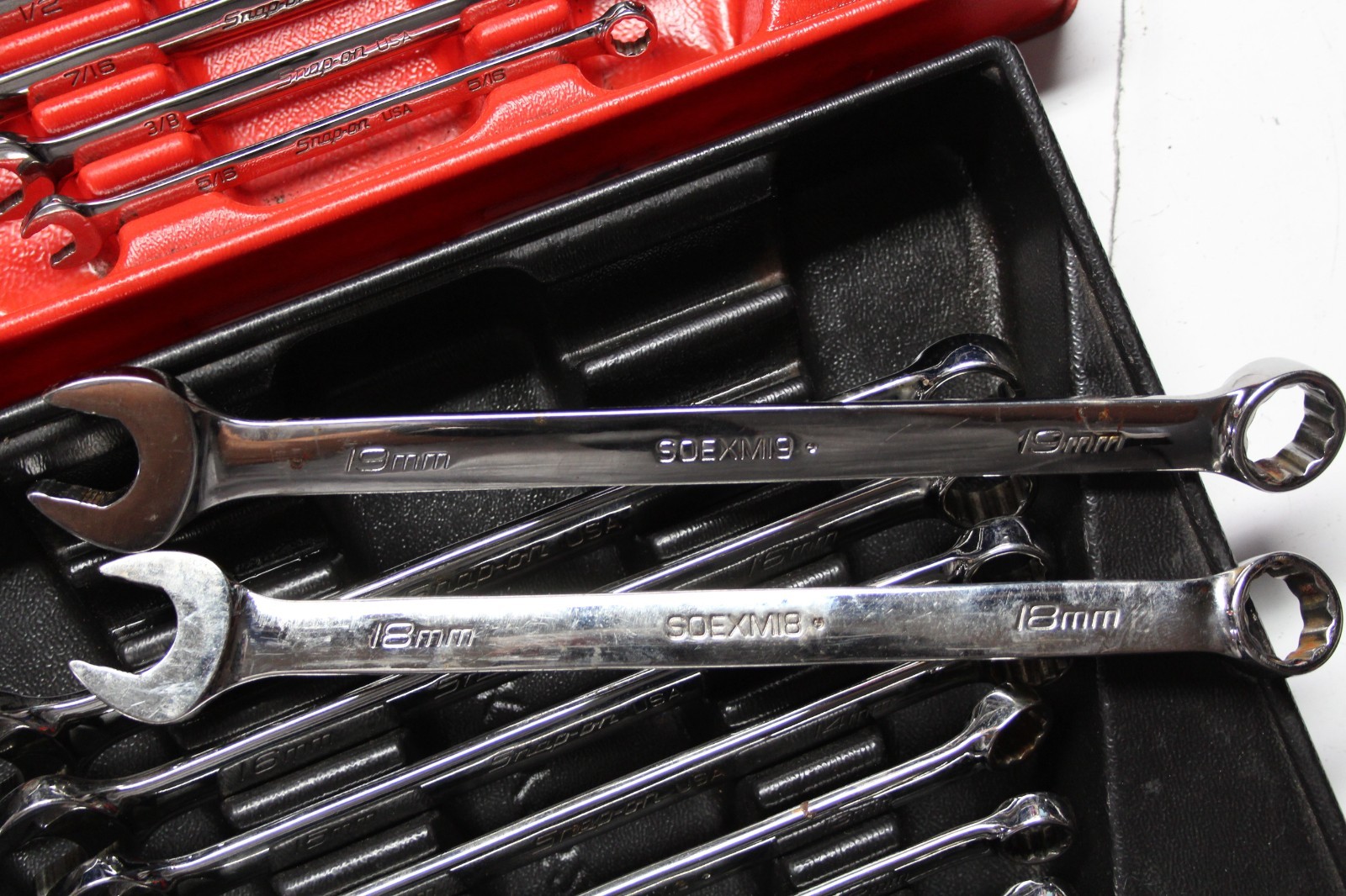 Snap-on SOEXM710 & SOEX710 20-Piece Flank Drive® Combination Wrench Set SAE & MM