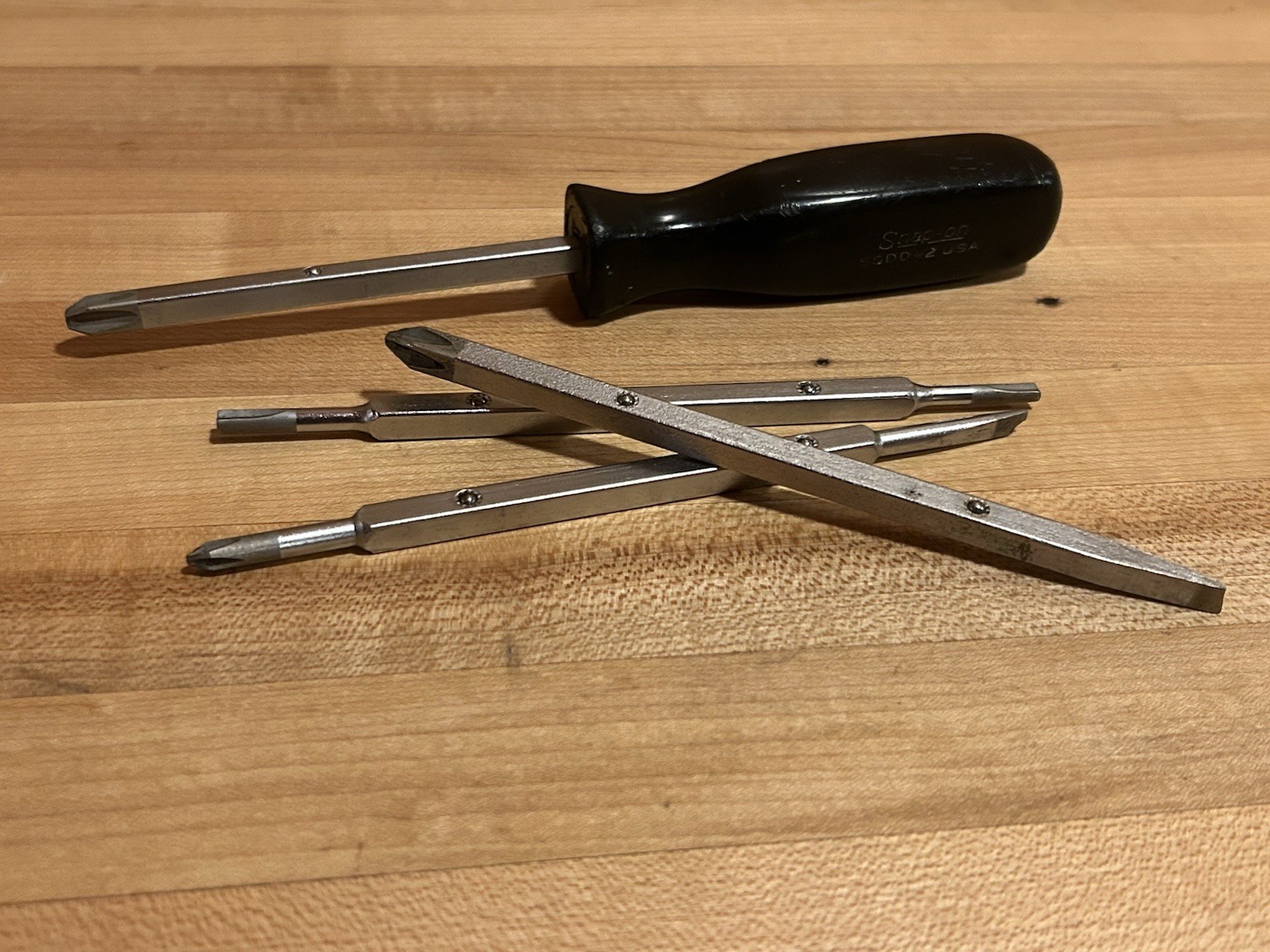 Snap-on Tools | Vintage SSDD42 Reversible Blade Screwdriver Handle + 4 Blades