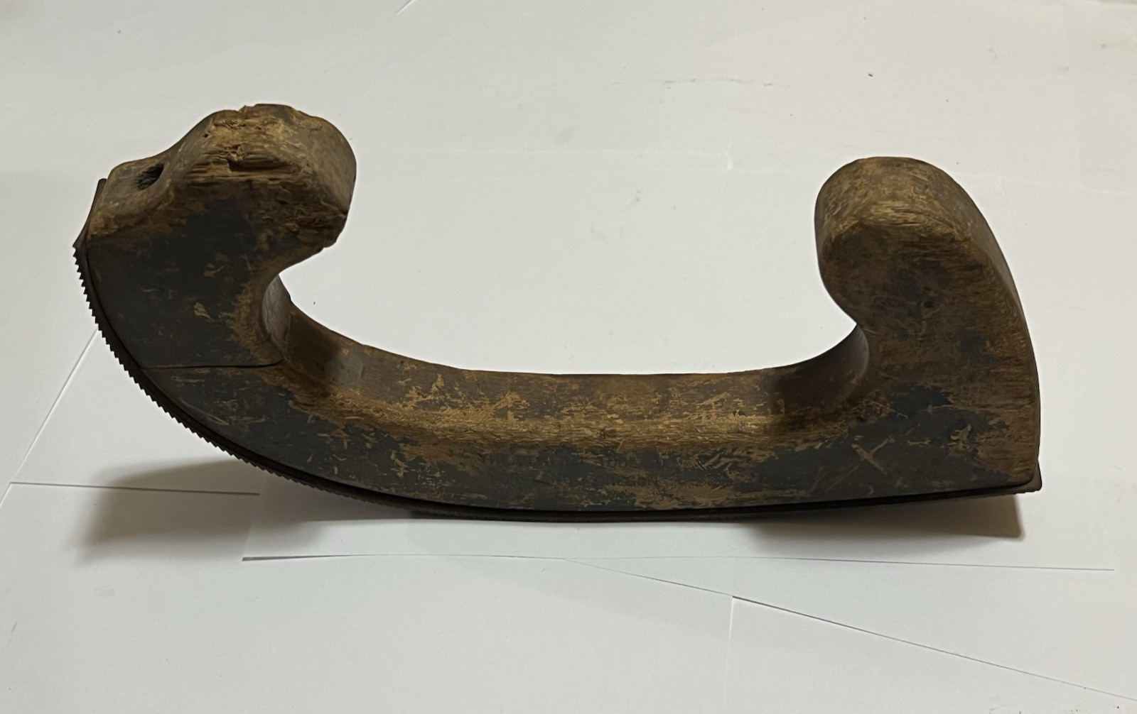 Vintage General Tool Co Curved Wood Handle File Holder with Rasp Auto Body USA