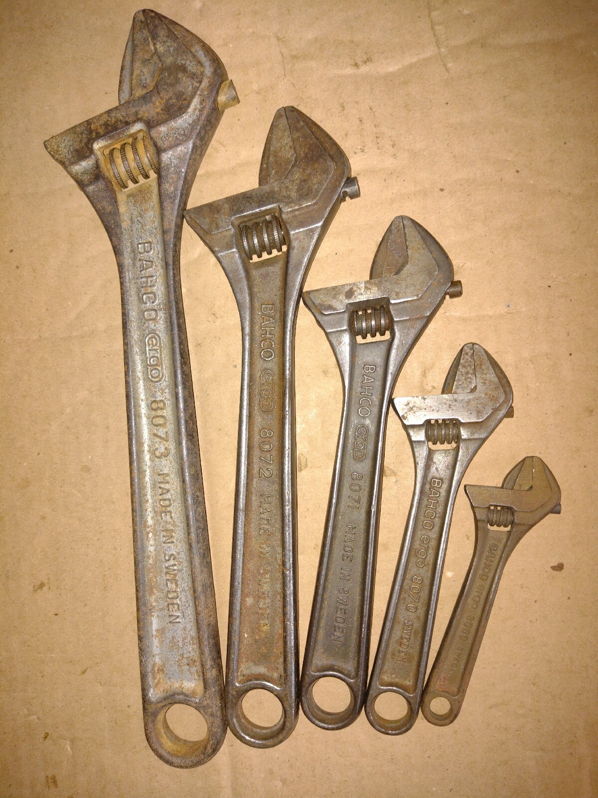BAHCO ergo ADJUSTABLE WRENCHES-SIZES;12″ &10″ & 8″ & 6″ & 4″ MADE IN SWEDEN