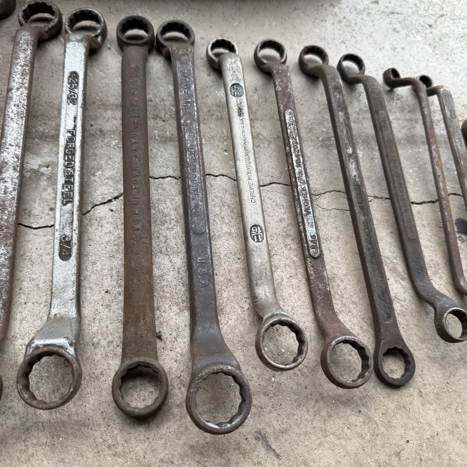 Vintage Offset Box End Wrenches (Lot Of 22) Various Brands & Sizes – Made In USA