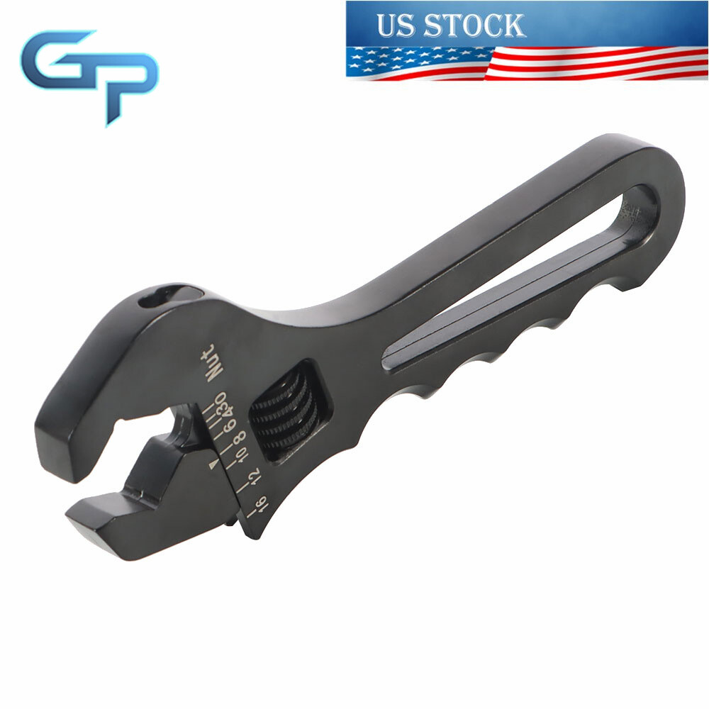 Black Adjustable Wrench Aluminum Tool Spanner for Hose End Fitting 3AN-16AN