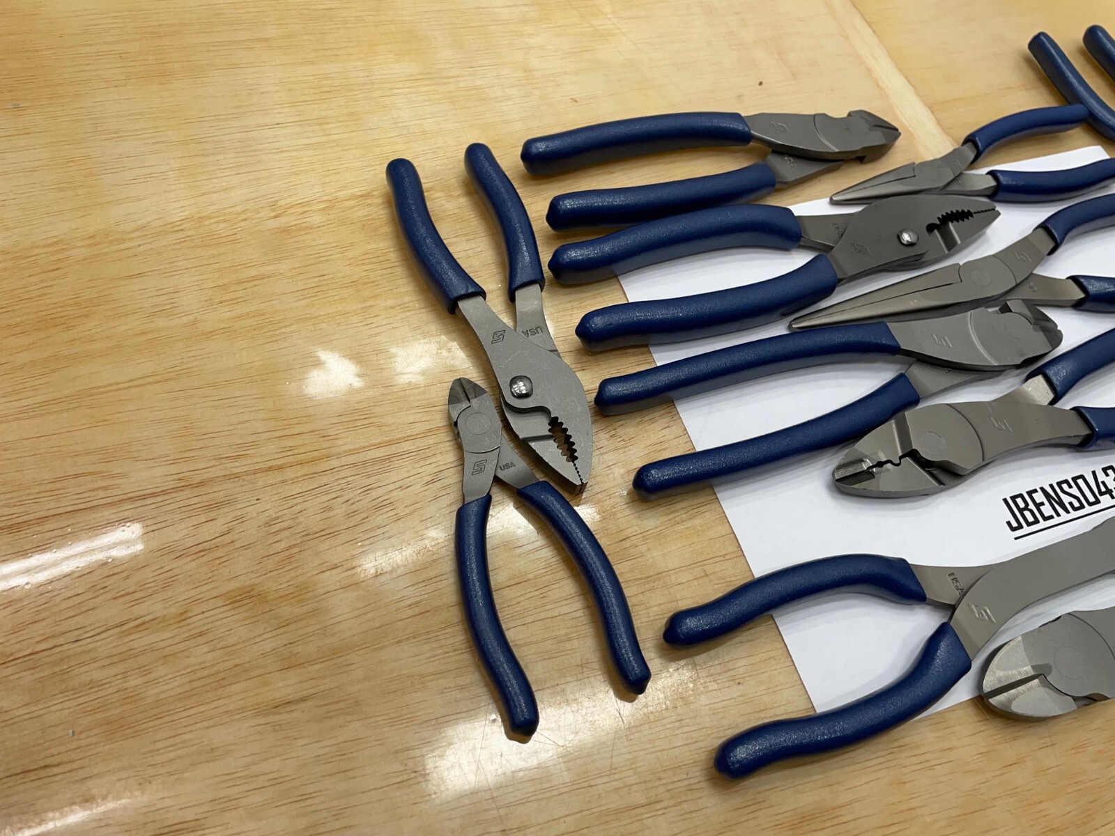 Snap-On Tools USA NEW 12 Piece POWER BLUE Soft Grip Assorted Plier Lot Set