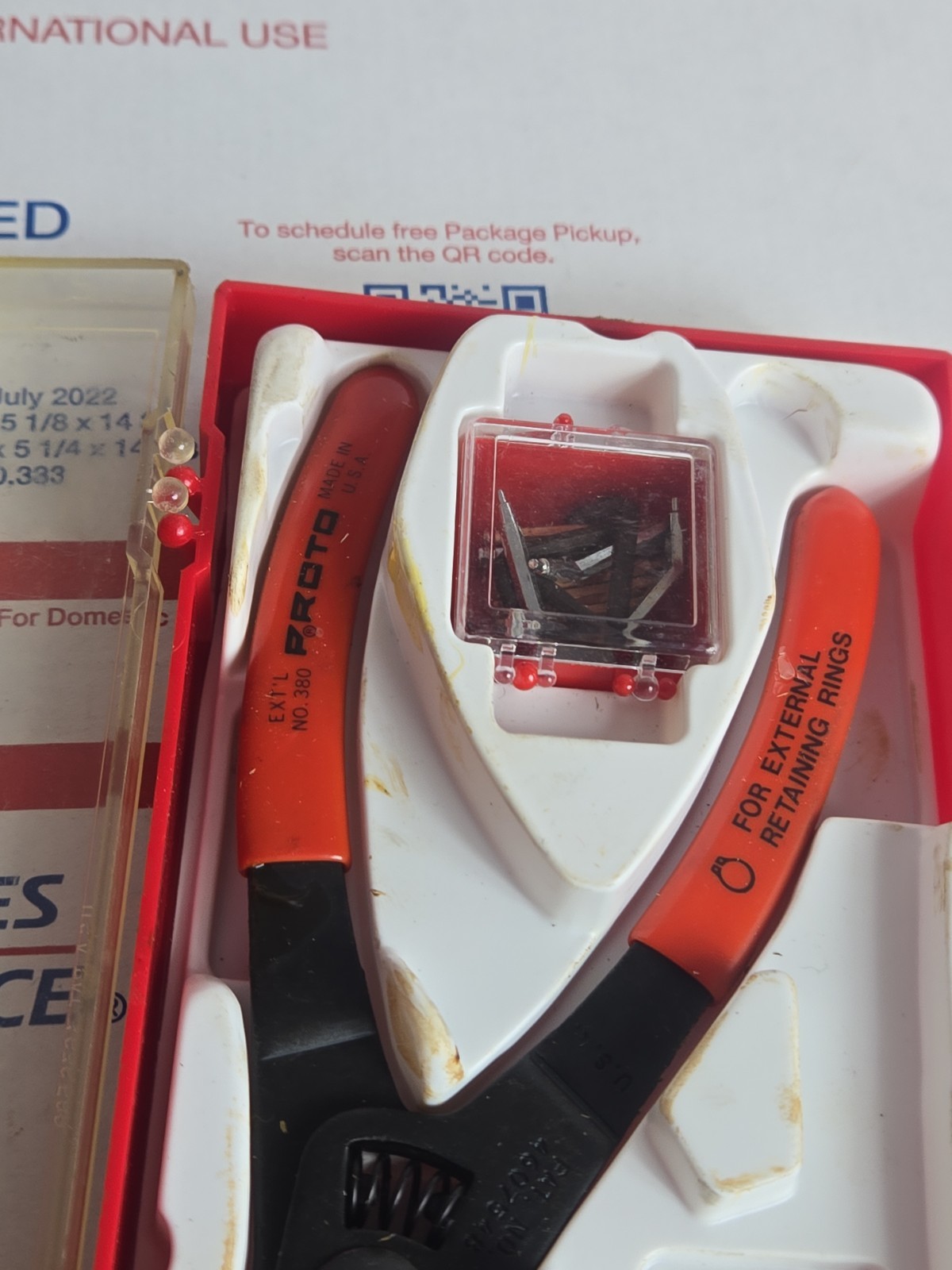 Proto Tools No.380 Retaining Ring Pliers Set Internal & External Made in USA
