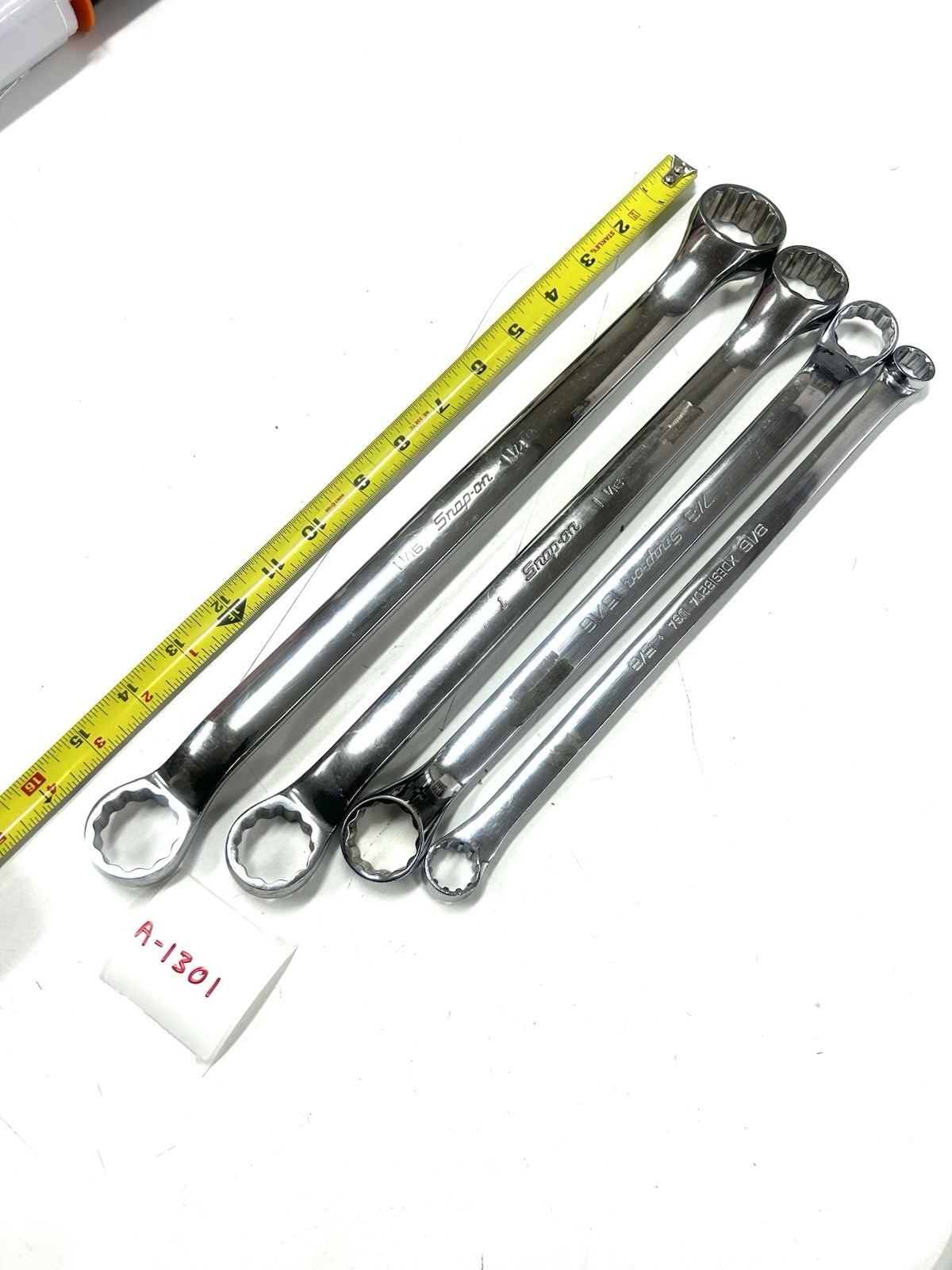 A-1301 Snap-on SAE Box En Wre Lot 1-1/4, 1-1/16, 1, 15/16, 7/8 + XD61820 USA