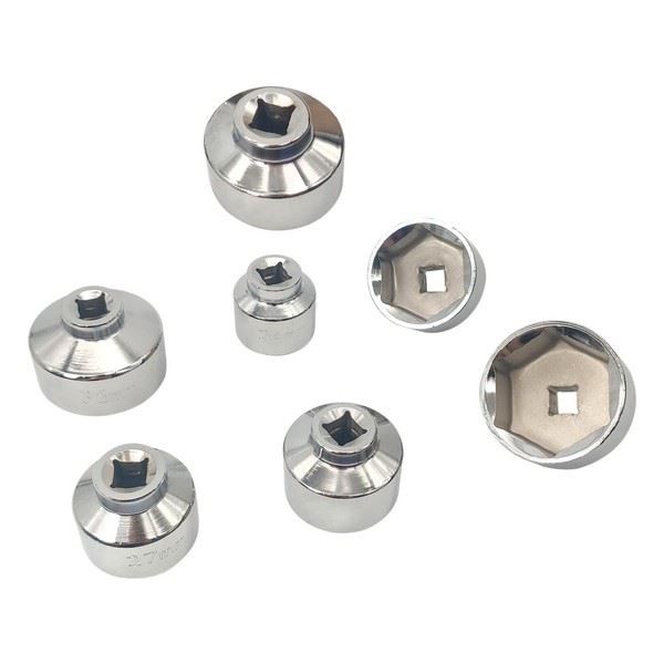7 Piece Oil Filter Cap Wrench Tool Kit 24mm27mm29mm30mm32mm36mm38mm Socket
