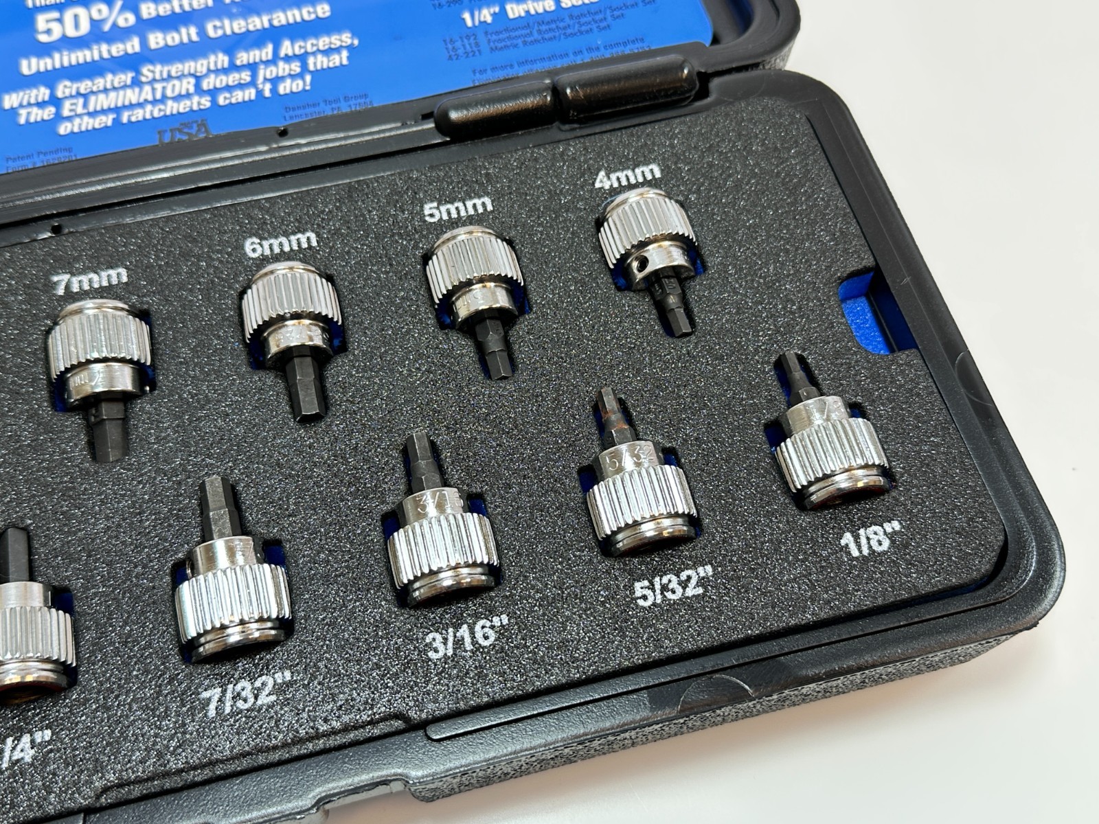 NOS Armstrong Tools USA 13pc 3/8″ Drive SAE Metric Hex Bit Socket Adapter Set