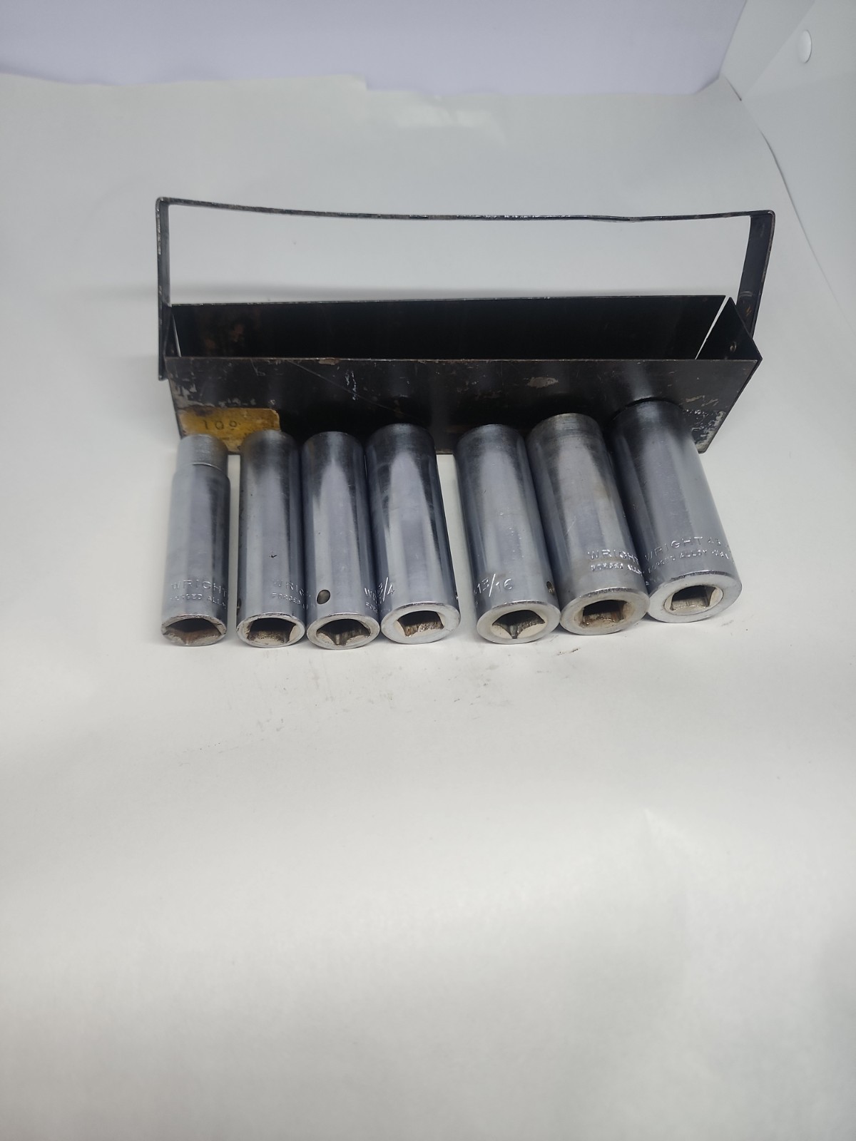 Vtg Wright Tool Deep Well Seoket Set 6pt 3/8″dr 15/16″ – 1-2″ No 9/16″ Socket