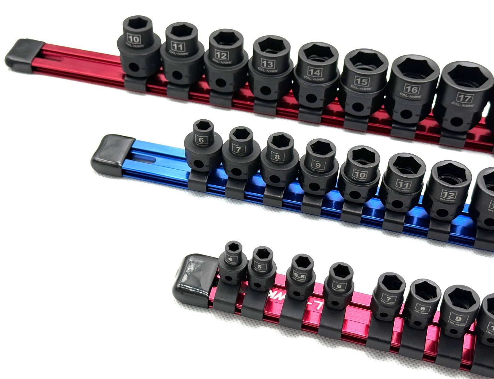 42PC. 1/4″,3/8″,1/2″ Drive Nano Low profile Impact socket set METRIC w/ Holders