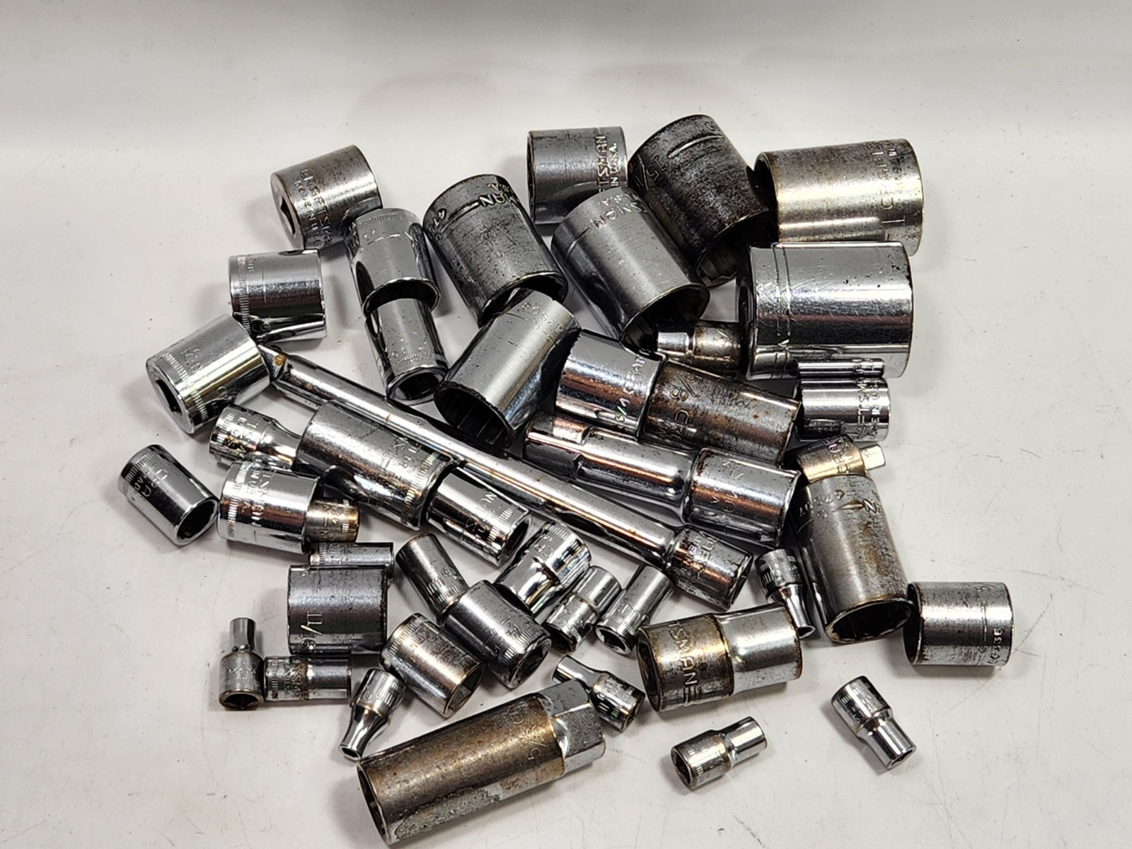 Vintage Craftsman Socket Tool Mixed Lot of 33 VV , G & V SERIES / Metric SAE