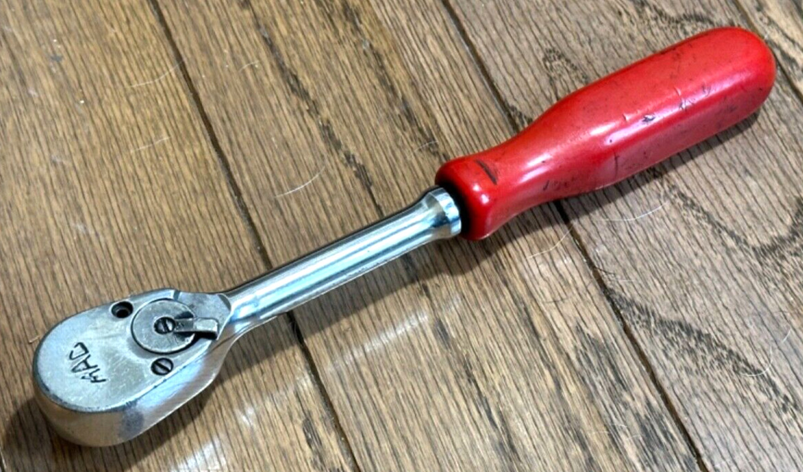 🇺🇸 MAC Tools USA 3/8″ DR Ratchet RED Socket Wrench Pear Fixed Head 8″ Long