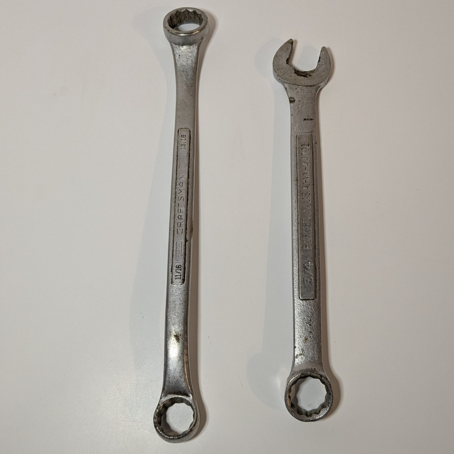 Lot of 7 Vintage Craftsman U.S.A. Wrenches, Various Size Hand Tools, Forged