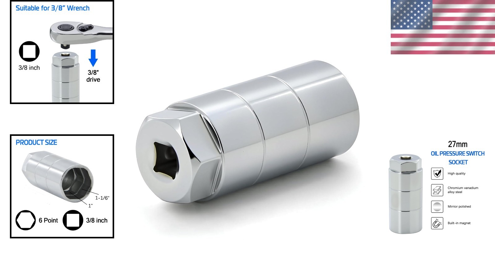Effortless Oil Pressure Switch Replacement Socket – 1 1/16″ & 2 5/8″ Compatible