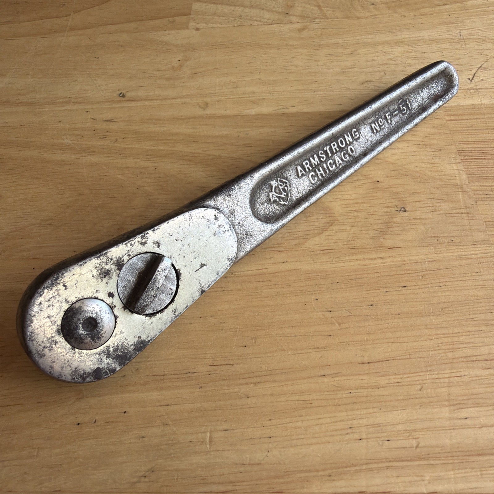 Armstrong Tools 6-7/8″ Long Ratchet 3/8″ Drive F-51 Vtg Chicago USA READ!
