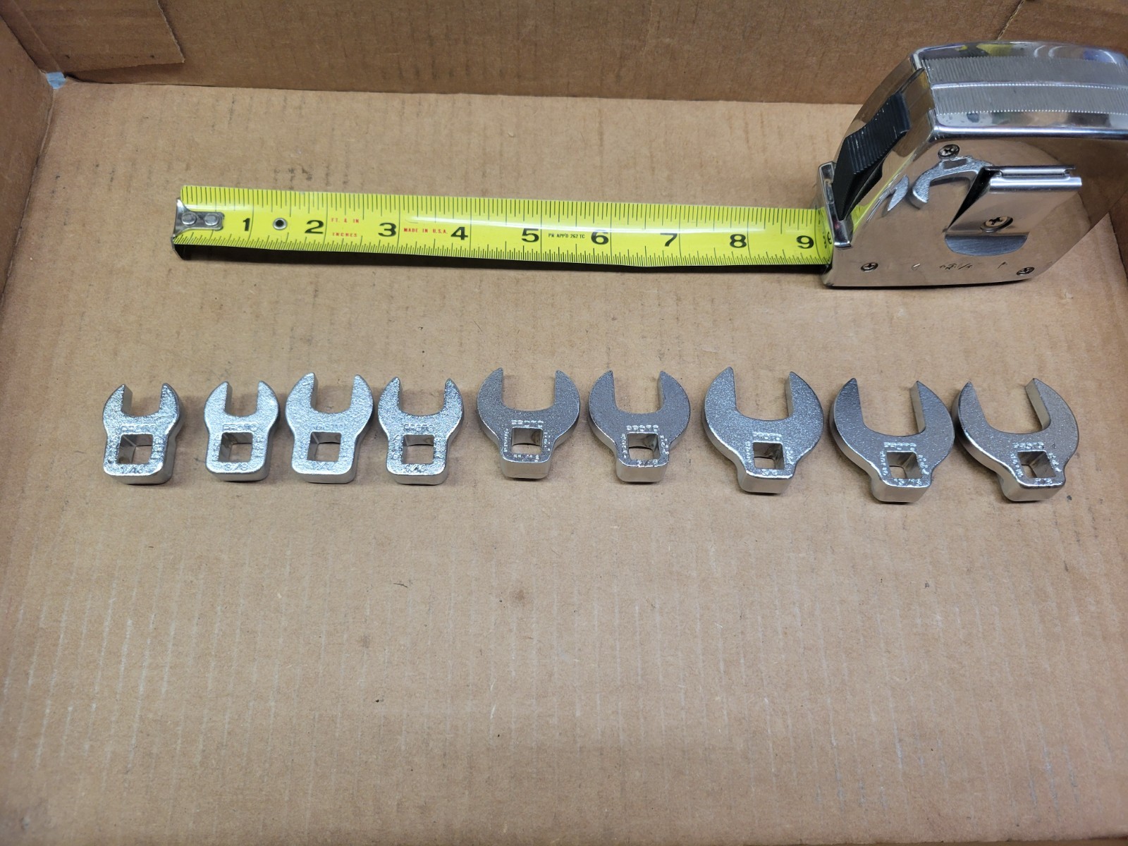 Proto USA 3/8″ Drive 9-Piece Crow Foot Wrench Set 3/8 – 7/8″ NOS