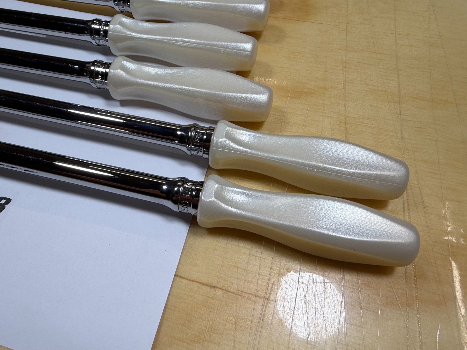 Snap-on Tools NEW RARE PEARL WHITE 8pc 3/8″ Drive Hard Grip Master Ratchet Set