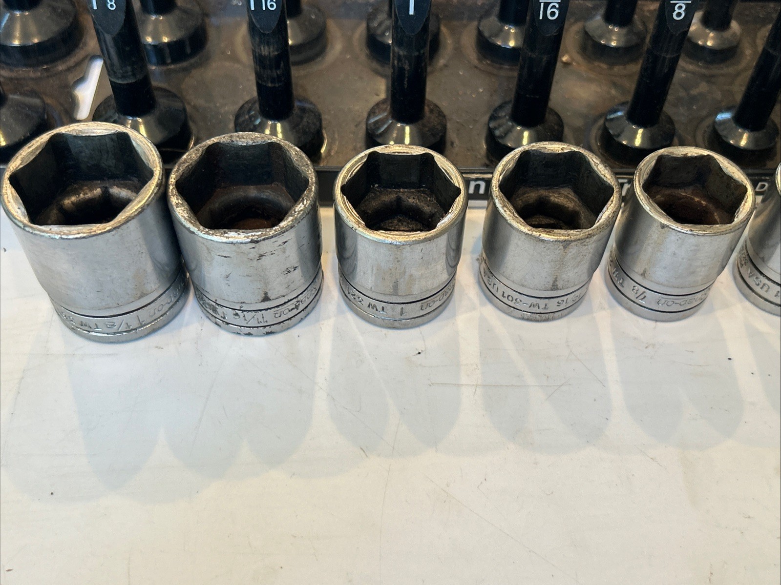 Snap-On 313TWYA 12pc SAE 1/2″ Drive Shallow 6pt Socket Set 1-1/8″ – 7/16″