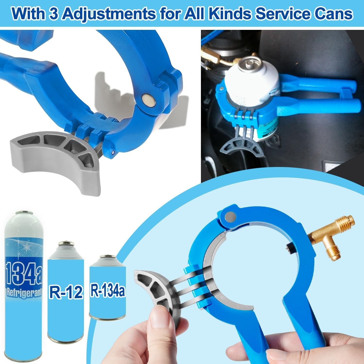 10102 Side Can Tap for R12 &R134A Refrigerant,Oil or Additive Multiple Can Sizes