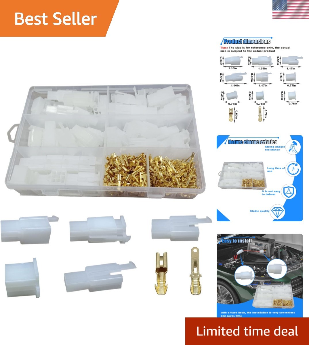 432pcs Automotive Electrical Wire Connectors Kit 1 2.8mm 2 3 4 6 9 Pin