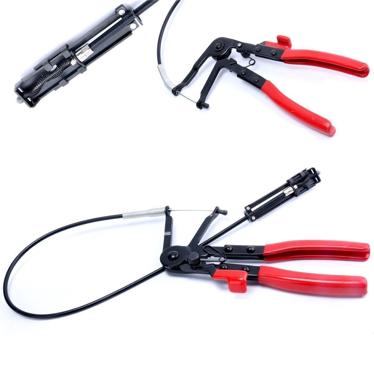 1pc Flexible Extended 24″ Cable Wire Hose Clamp Plier Automotive Tool Oil Fuel