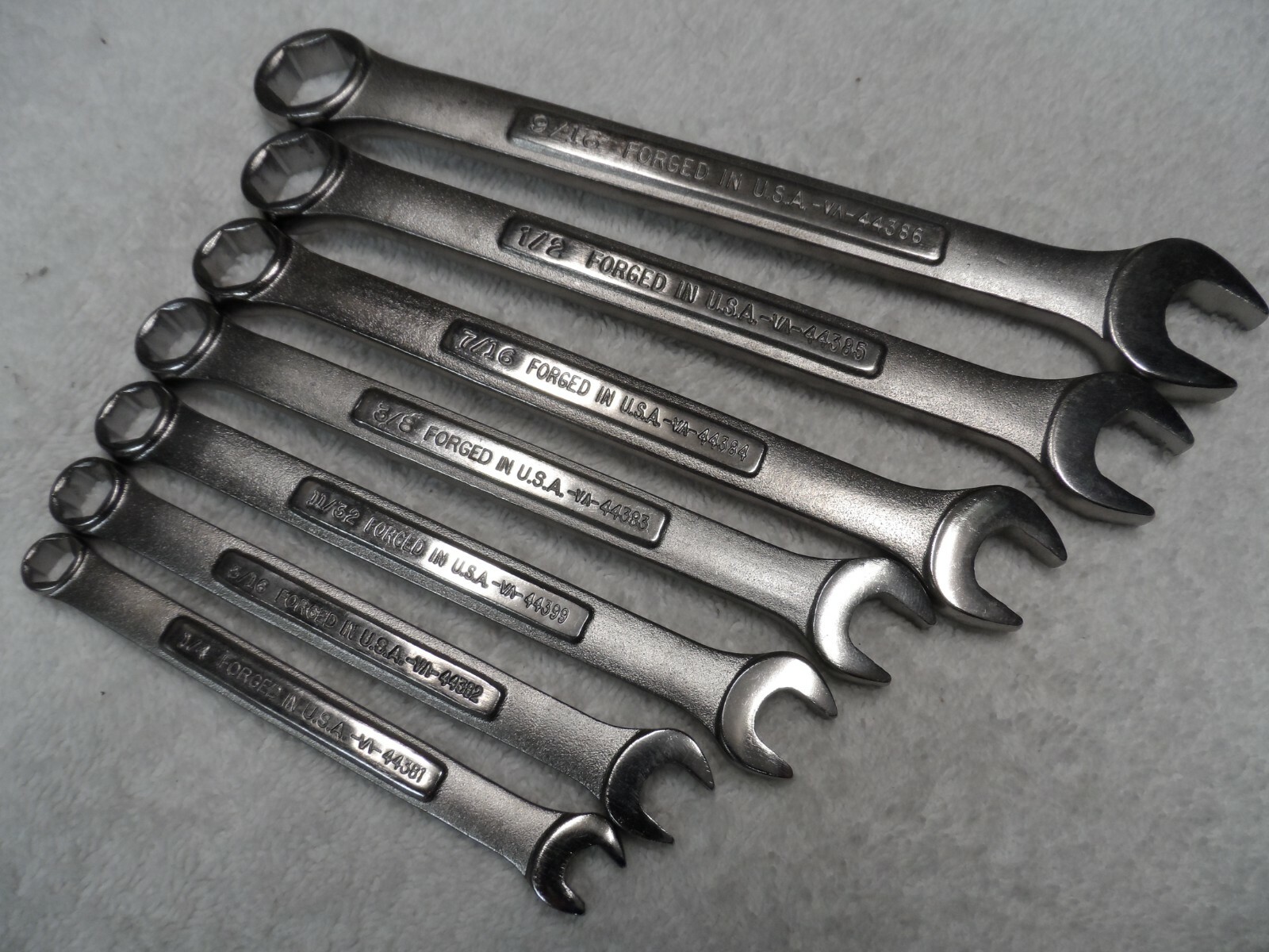 Craftsman SAE Combination Wrench Set, USA NOS, 6 pt, 1/4″ to 9/16″ – 7 pcs