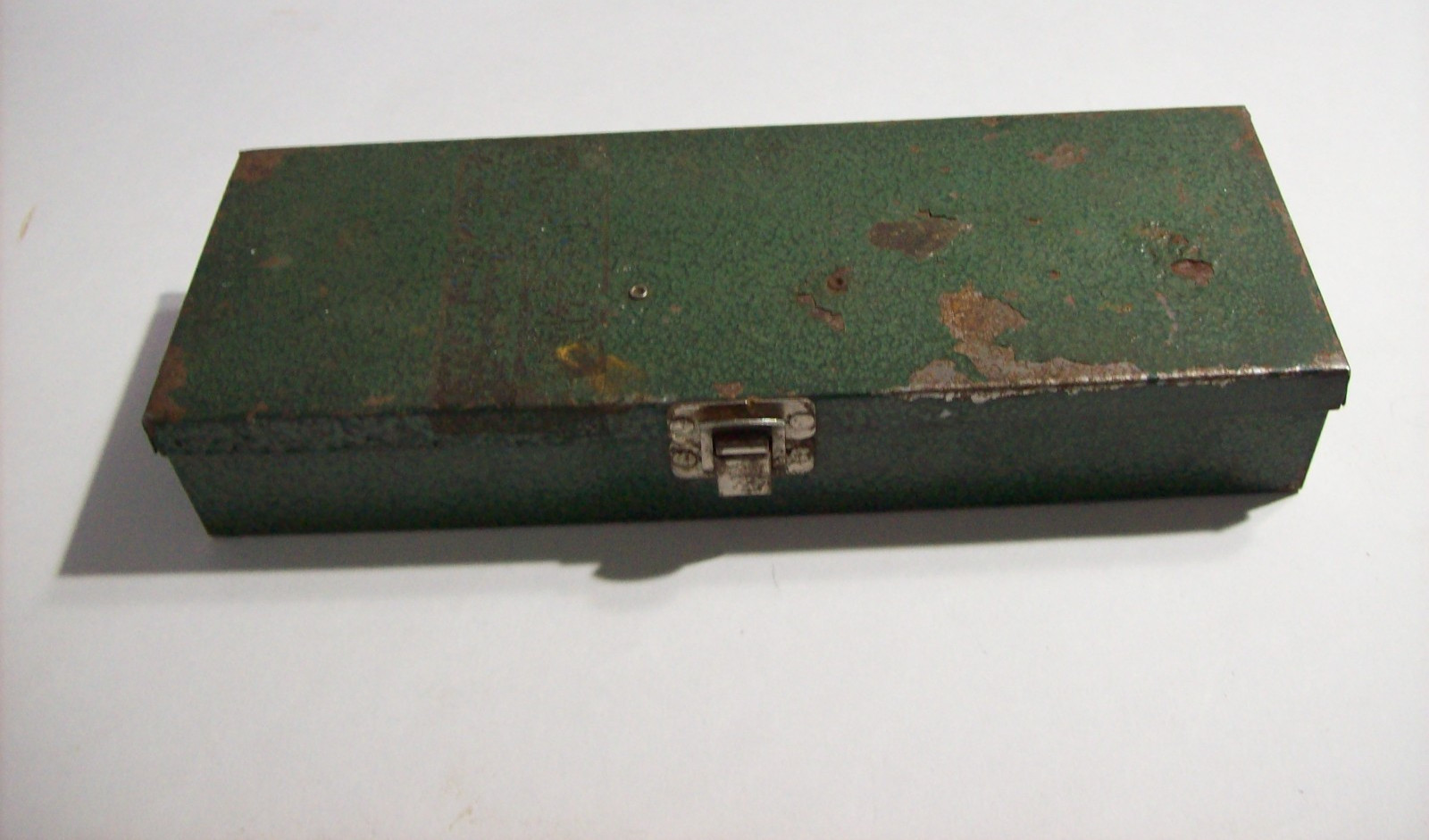 EMPTY Vintage S-K Tools Green Metal Socket Set Case Box, 11″L x 4″ W x 1.75″ T
