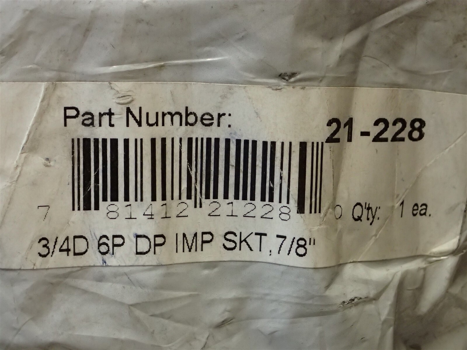 21-228 Armstrong 3/4″ Drive, 7/8″ Deep Impact Socket, 6-pt, 3-1/2″ OAL (BN146)