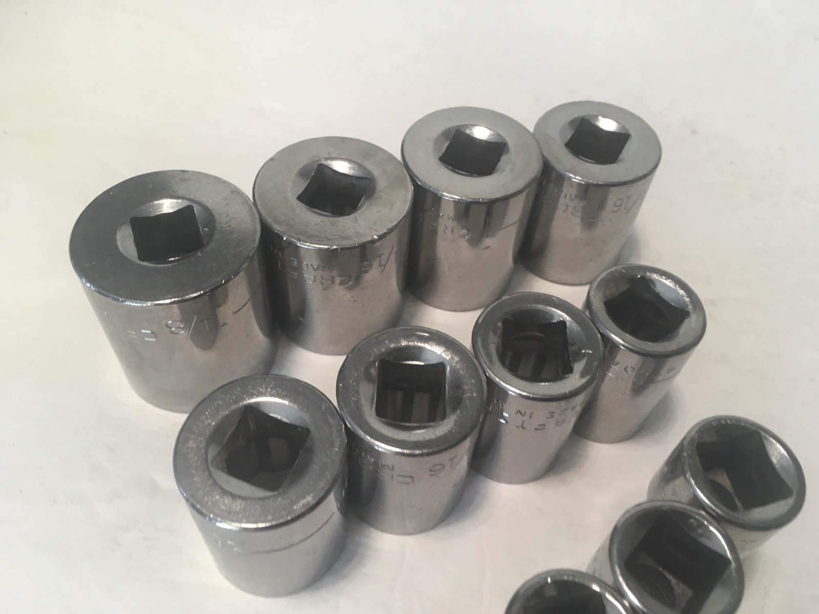 Craftsman 12 Pc Socket Set 12 Pt 1/2″ Drive G 7/16-1-1/8 475XX USA Made