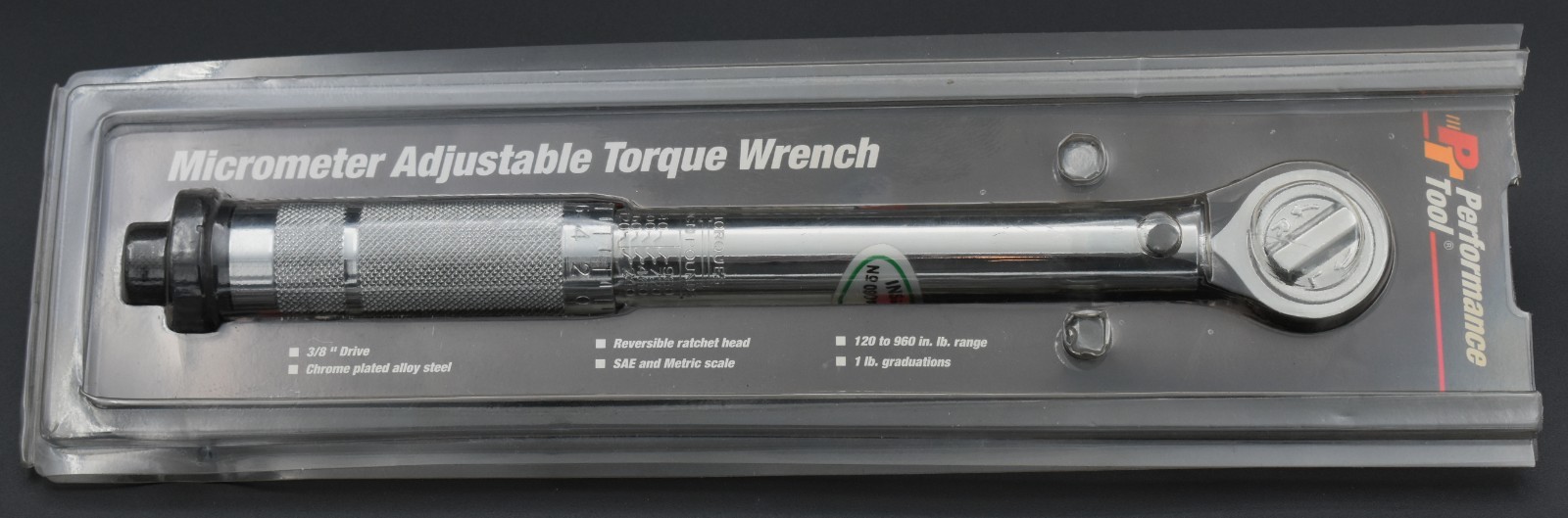 PT PERFORMANCE TOOLS, 3/8″ DRIVE, MICROMETER ADJUSTABLE TORQUE WRENCH