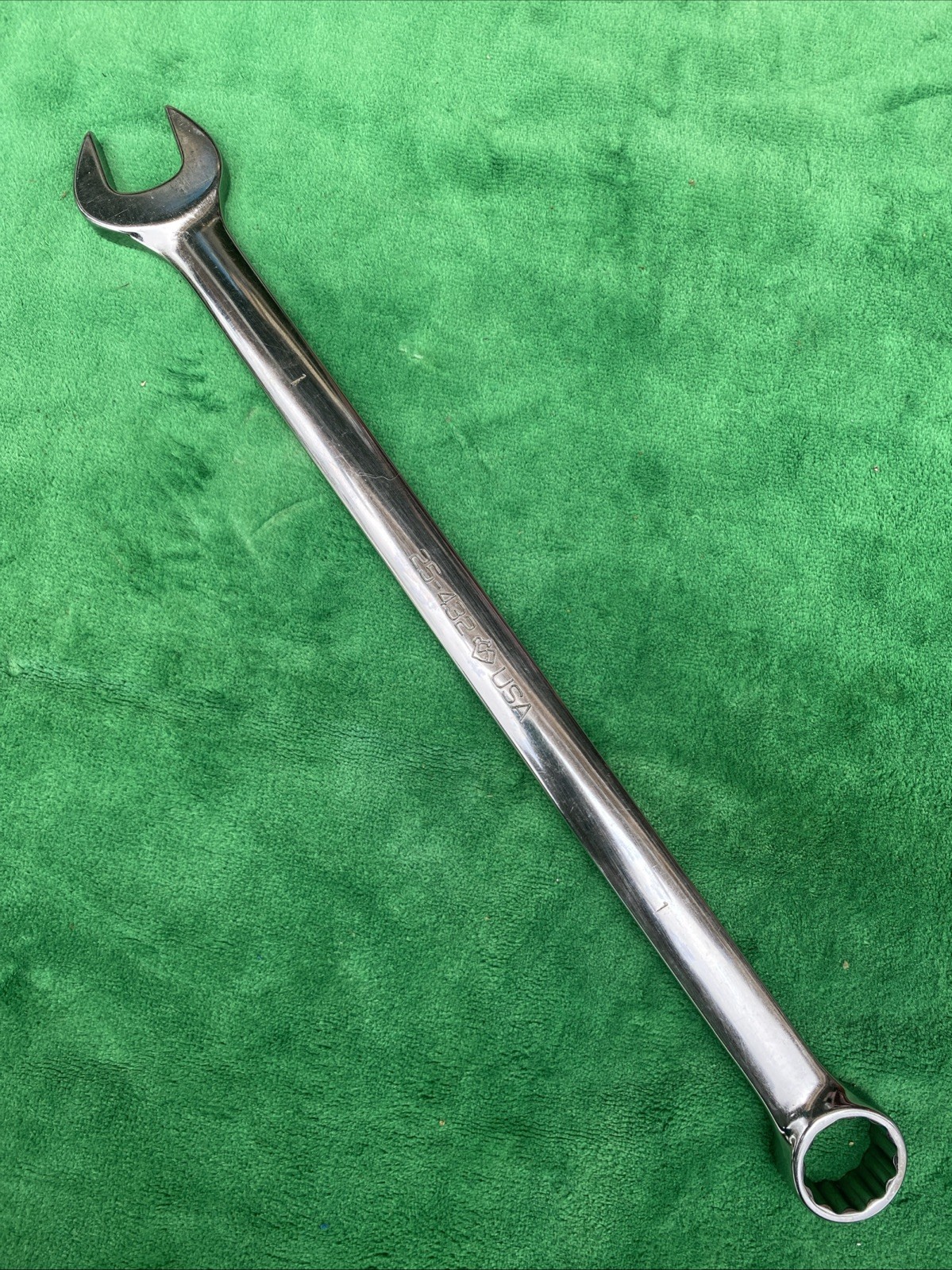 VINTAGE ARMSTRONG 1” 12 POINT COMBINATION OPEN BOX WRENCH # 25-432 USA