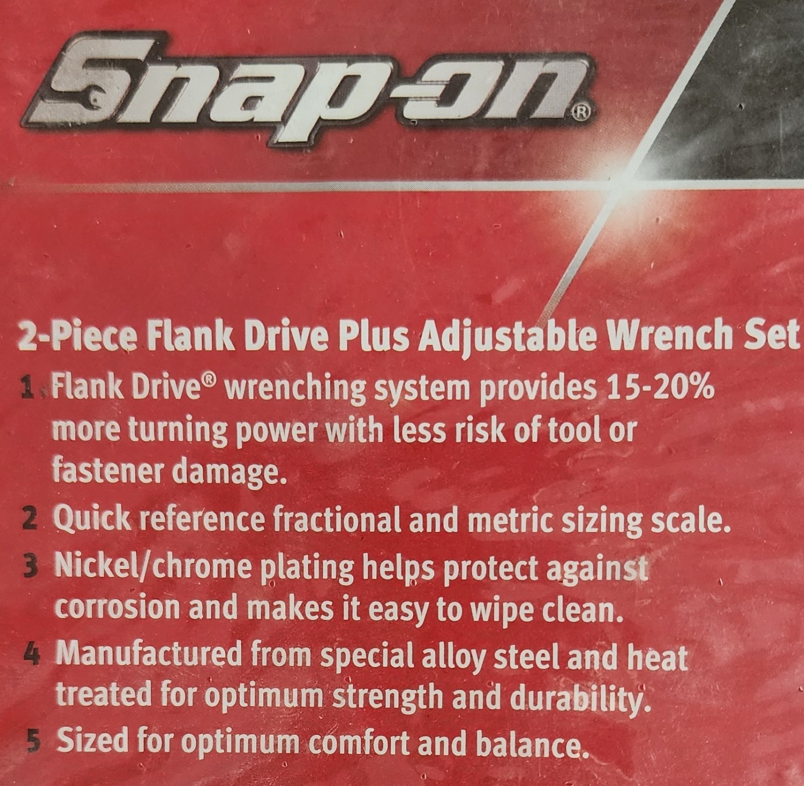Snap-On 2pc Flank Drive Wrench Set FADH702: 8″ FADH8A & 12″ FADH12A