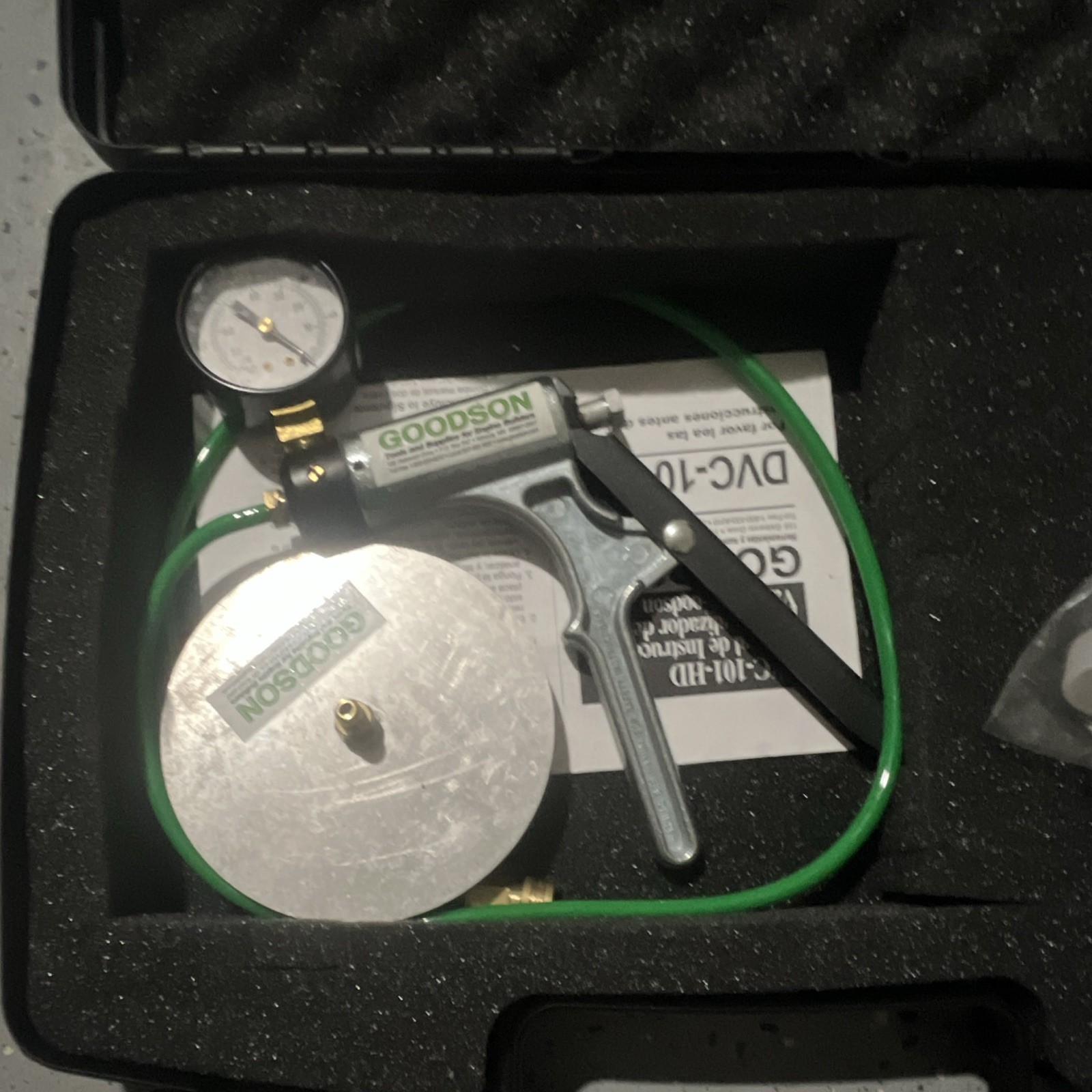 Goodson Heavy Duty Manual Vacuum Tester W Instruction Manual In Box working