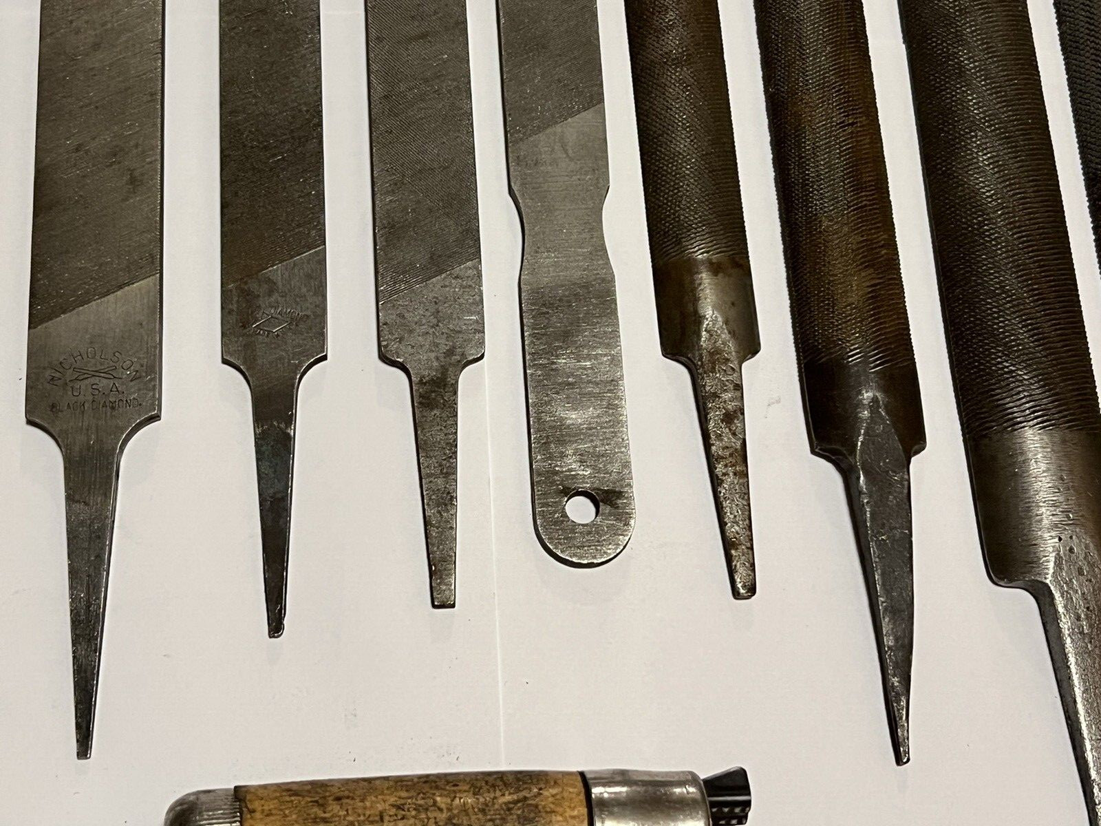 Vintage File set 12 pc Heller Nicholson New Britain Mill Flat Bastard Half Round