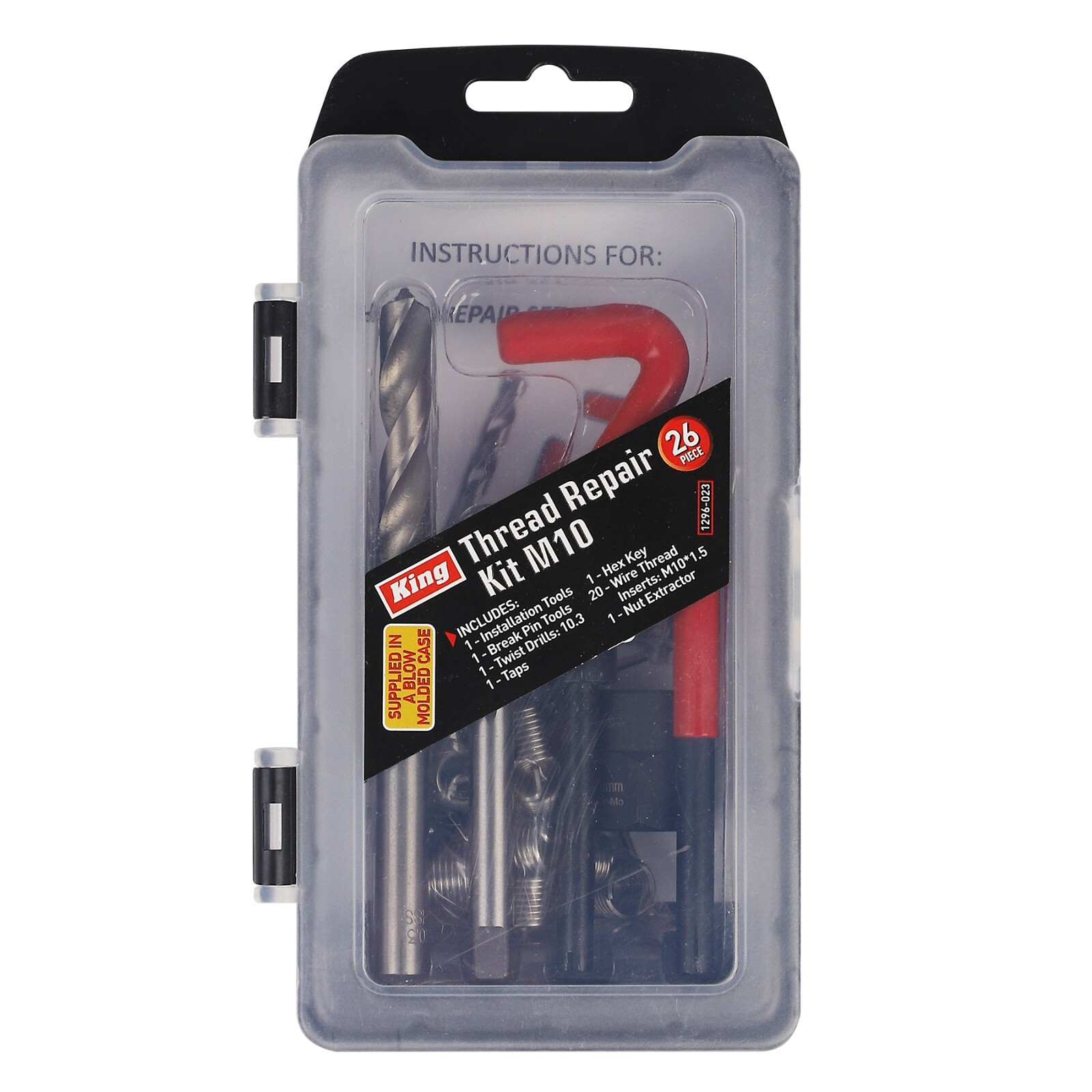 King 26pcs Metric Thread Repair Tool Insert Kit Helicoil Car Pro Coil Tool M10