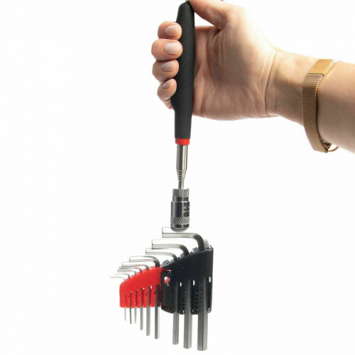 Magnetic Telescopic Extendable Pick-Up Rod Stick Handheld Tool with LED Light