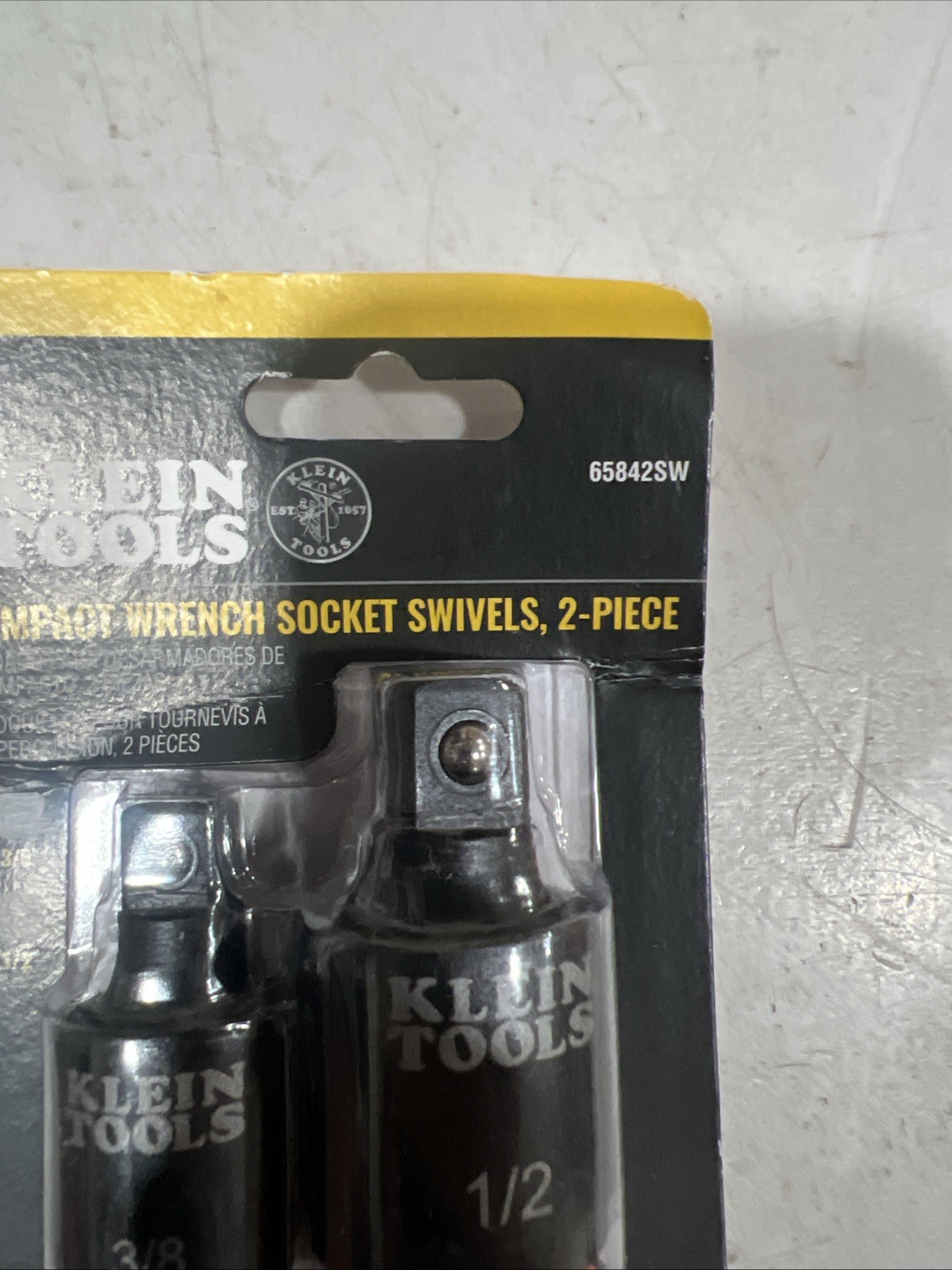 Klein Tools 65842SW Impact Wrench Socket Swivels 2 piece 3/8” & 1/2” New Sealed
