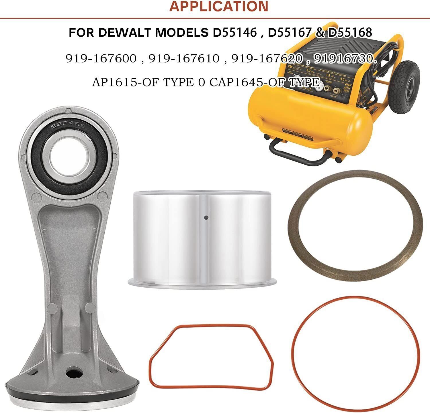 For DeWALT Models D55146 D55167 D55168 Air Compressor Piston Kit 2-7/8″ N038785