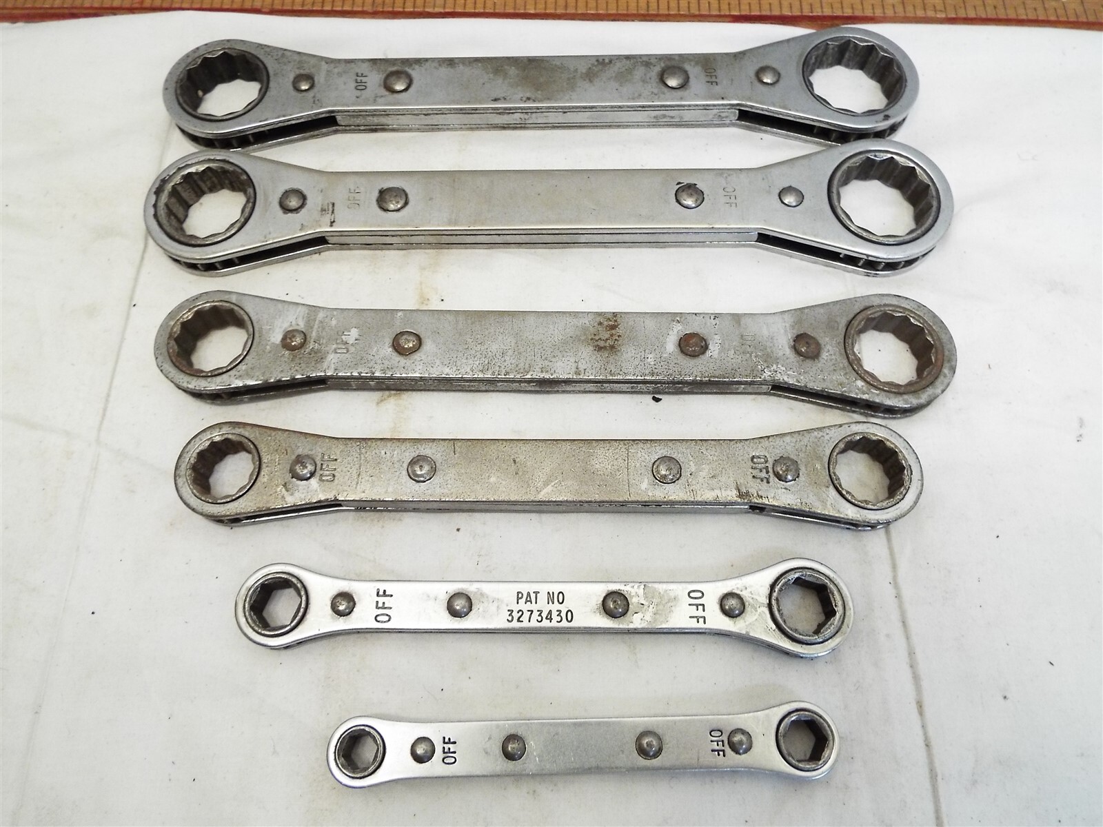Set 6 Snap-On Double Box End SAE Ratcheting Wrench 1/4 – 15/16″