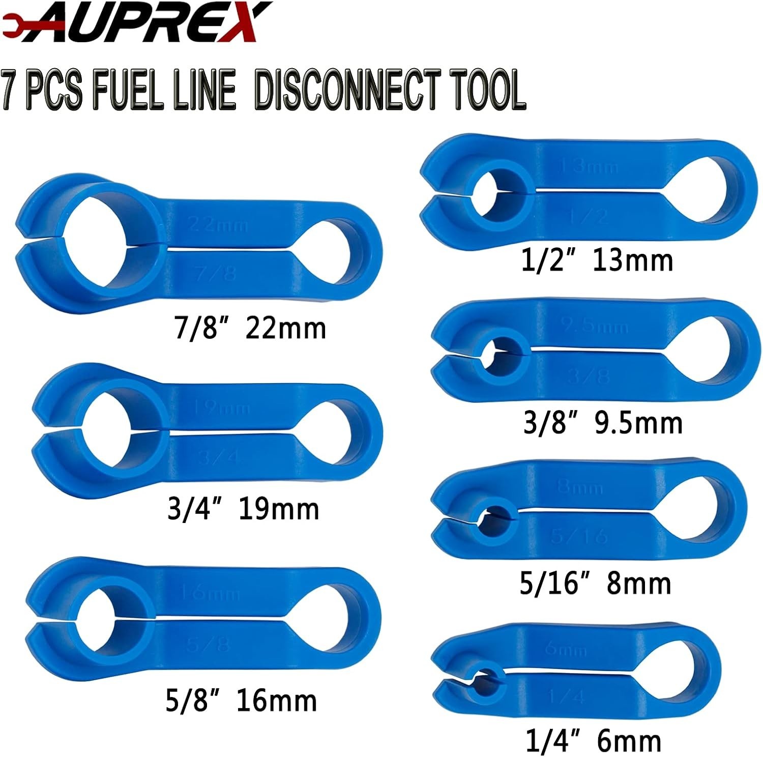 7-Piece Fuel Line Disconnect Tool Set for Ford, GM, Chrysler, Mazda