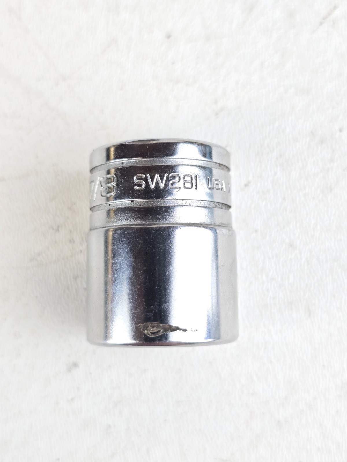 Snap On 7/8” Shallow Socket 1/2” Drive 12 Point SW281 Vintage USA Made