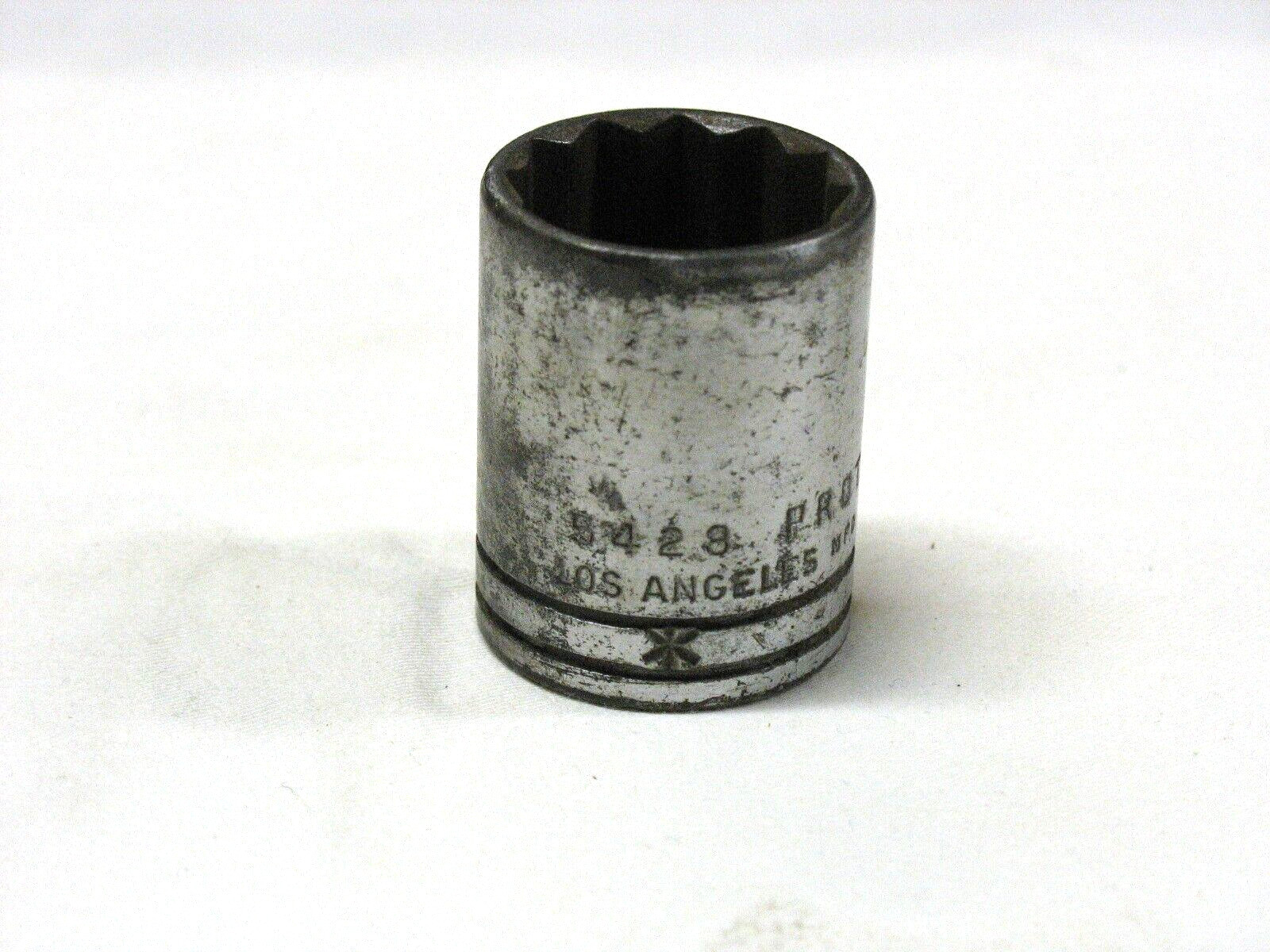 Vintage Proto Tool 7/8″ 1/2″ Drive 12-Point Shallow Socket 5428 Los Angeles USA