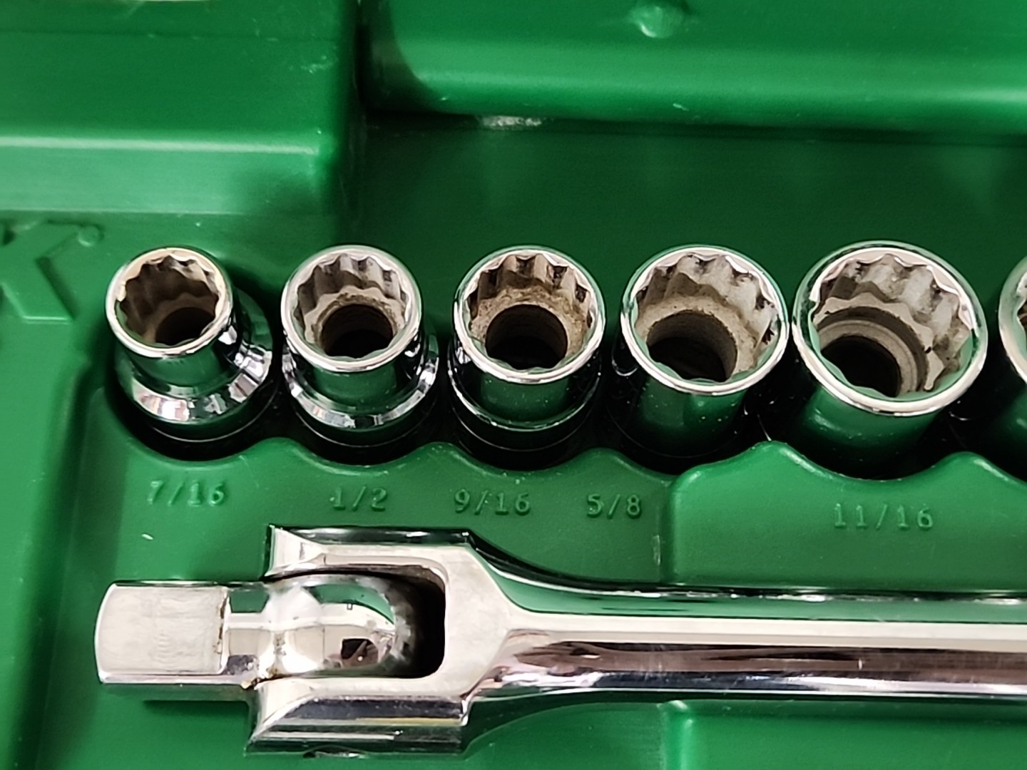 SK Tools 4116 17 Piece 1/2″ Drive Shallow Socket Set w/Ratchet S-K 7/16 to 1-1/4
