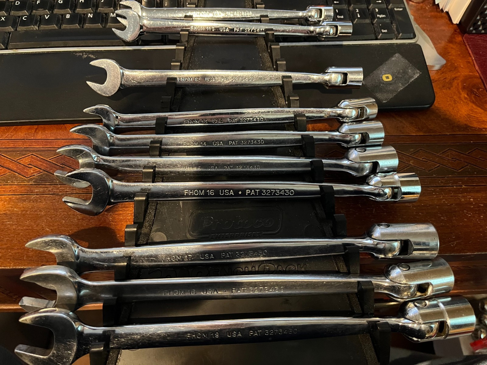 Snap-on FHOM 10-19mm 6/12-Point Metric Flex-Head/Open-End Combination Wrench Set