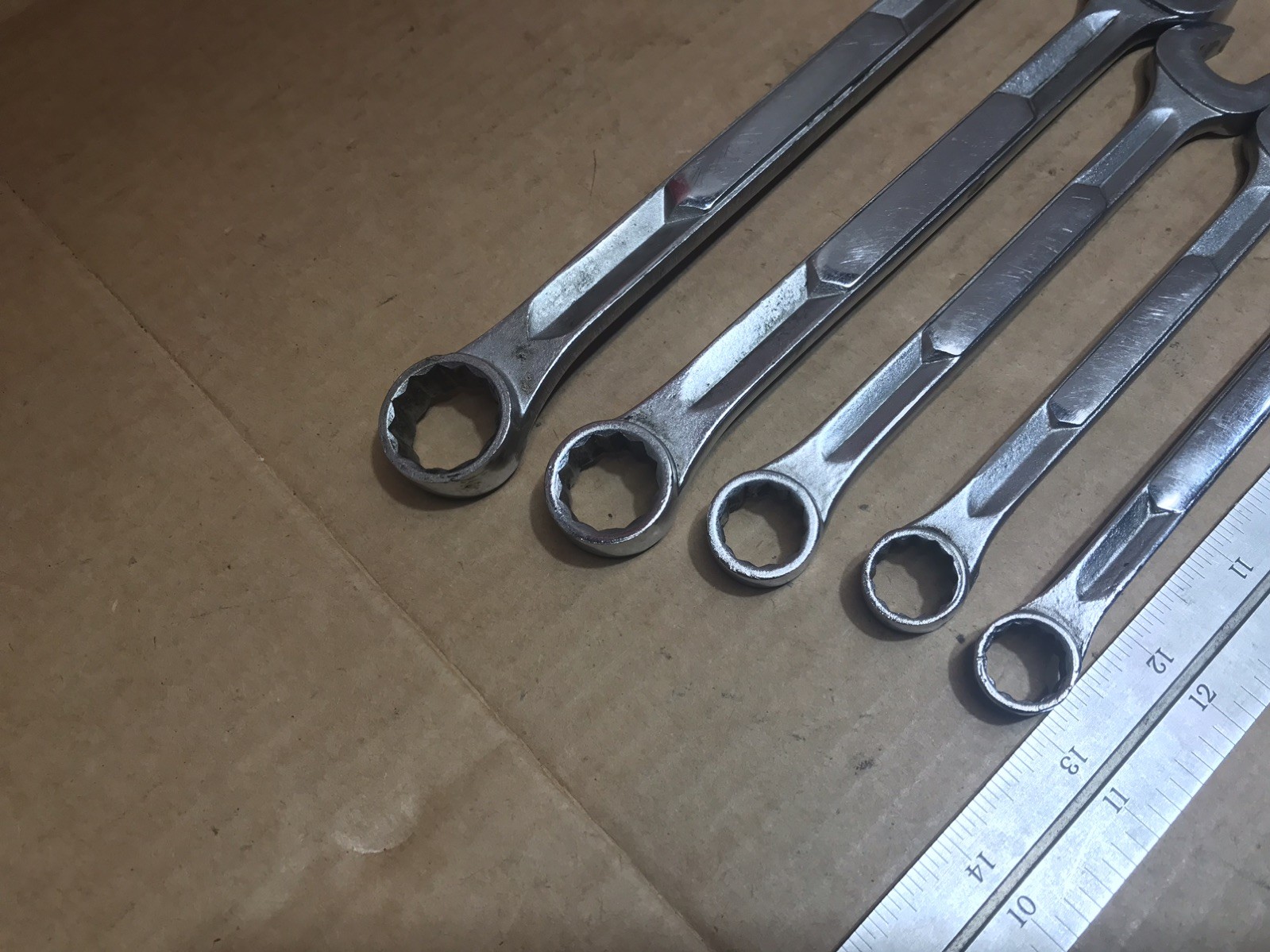 5 pc Vintage Thorsen Combination Metric Wrenches 19mm 17mm 14mm 13mm 12mm USA