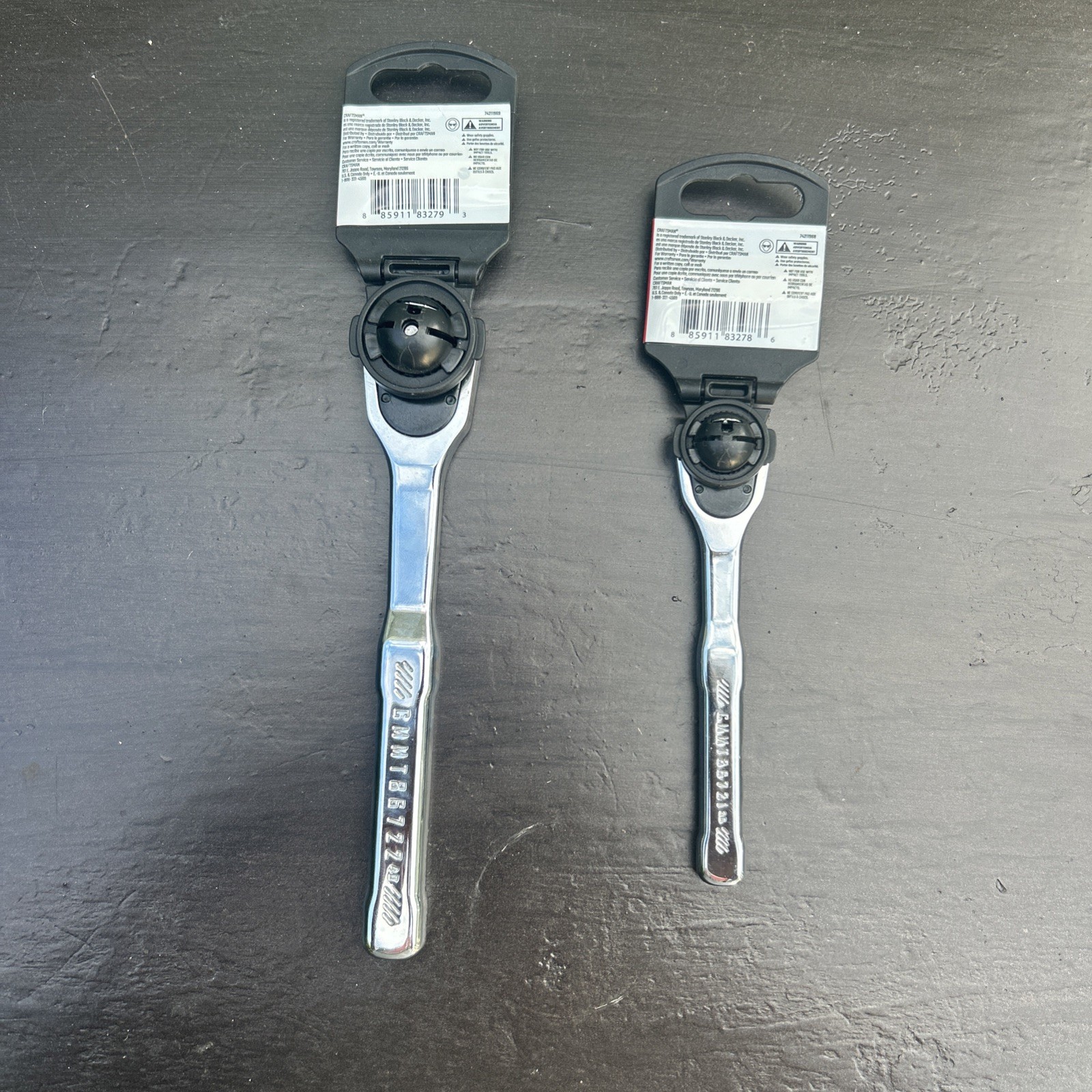 NEW! CRAFTSMAN 2pc 1/4 & 3/8 FULL POLISH 72 Tooth Ratchets CMMT86721 CMMT86722