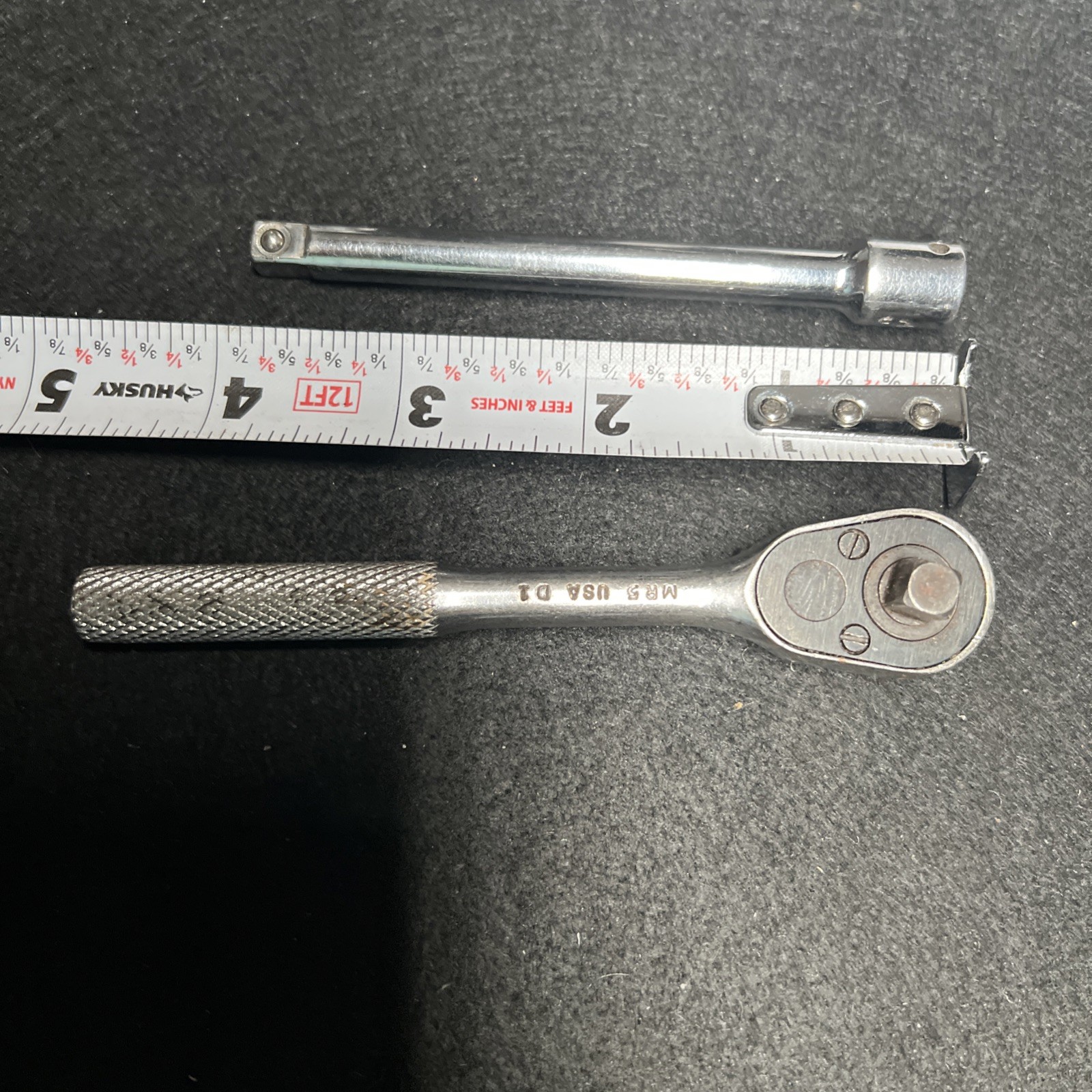Vintage MAC Tools MR5 1/4” Ratchet w/ M4E Extension