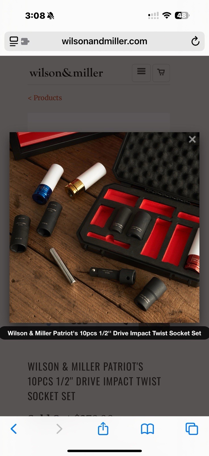 Wilson & Miller Patriot’s 10 pcs 1/2” drive impact twist socket set