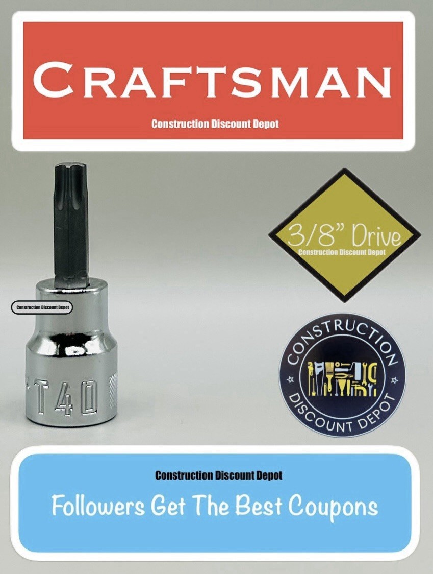 Craftsman Sockets 3/8″ Drive T40 Torx Bit Socket CMMT42665