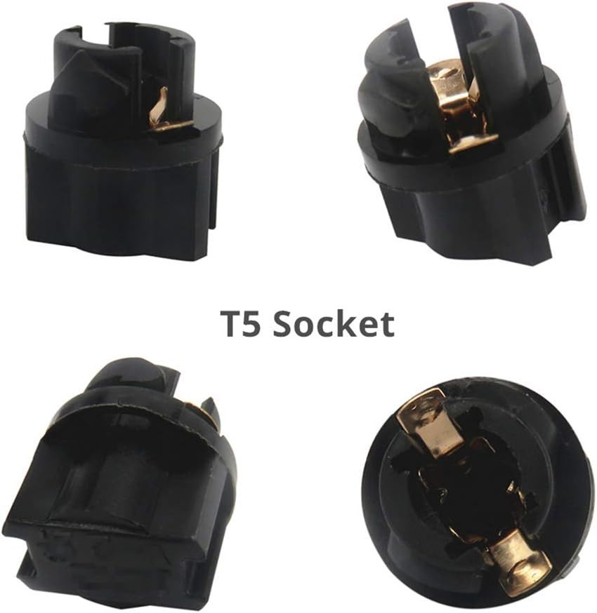 Universal 10pcs T5 Twist Lock Bulb Sockets for Dashboard and Interior Lighting