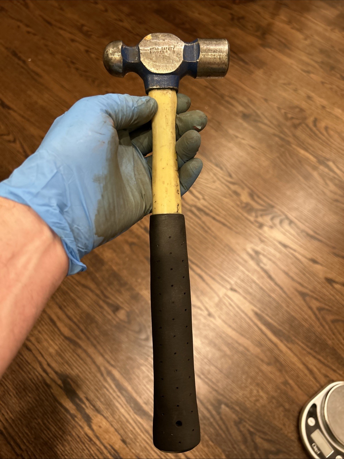 VAUGHAN Ball Pein Hammer, 16 oz, Fiberglass handle, American high carbon steel